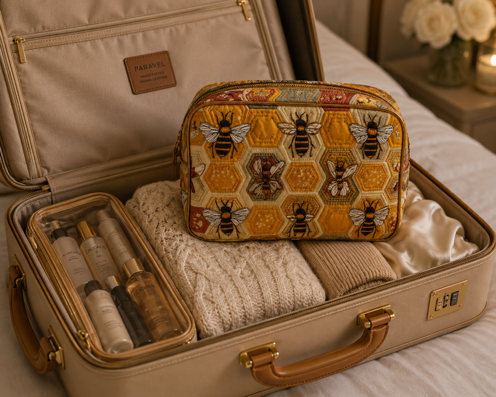 Bee Meadow Quilted Makeup Bag NCU0DK10416