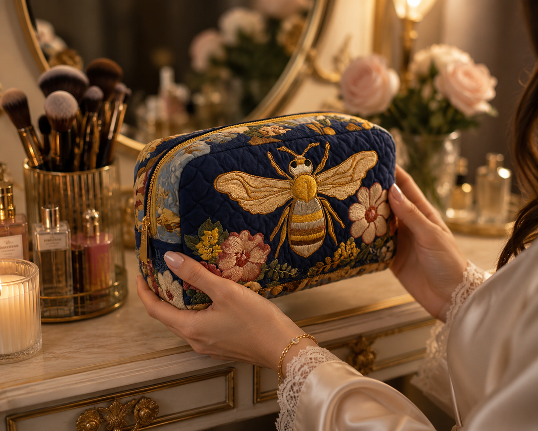 Bee Blossom Quilted Makeup Bag NCU0DK10421
